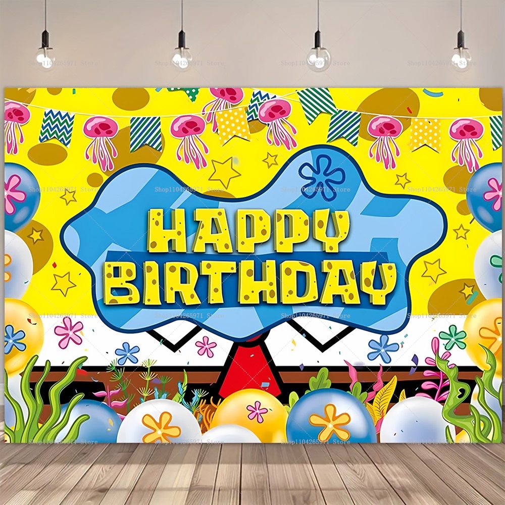 SpongeBob Party Backdrop Banne - Photography Sport ulasan dan harga