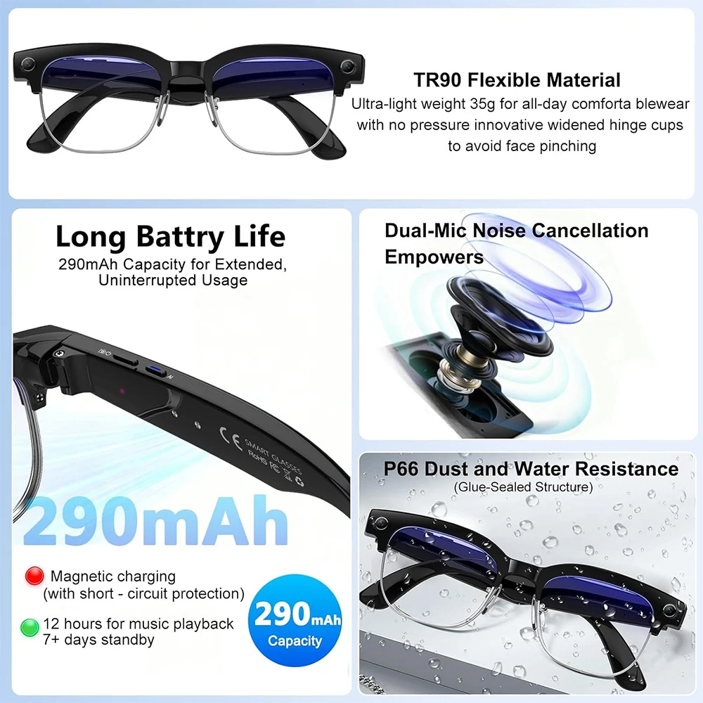 4K Smart AI Glasses 8MP Camera - Photography Product ulasan dan harga