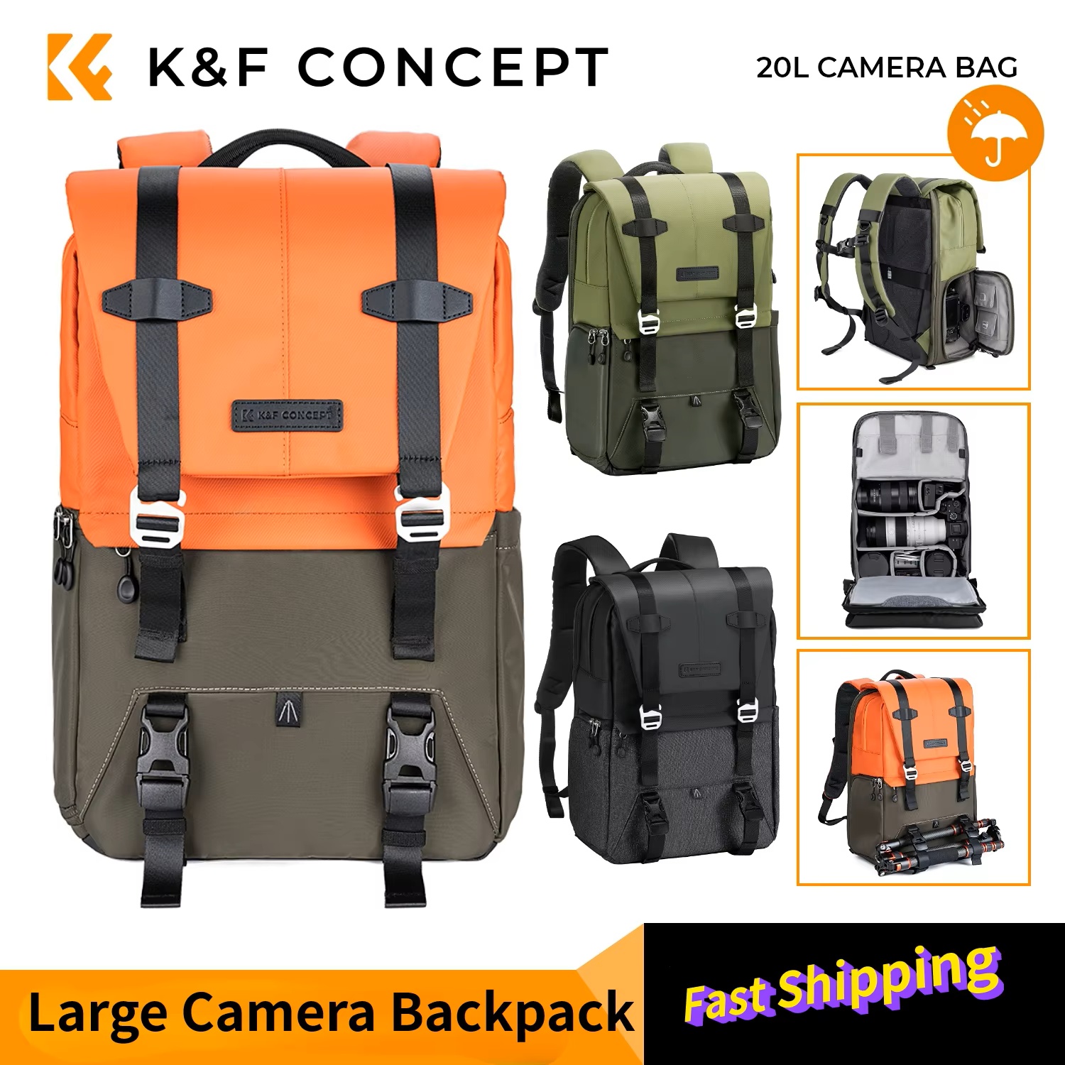 K&F CONCEPT Camera Backpack Tr - Photography Product ulasan dan harga