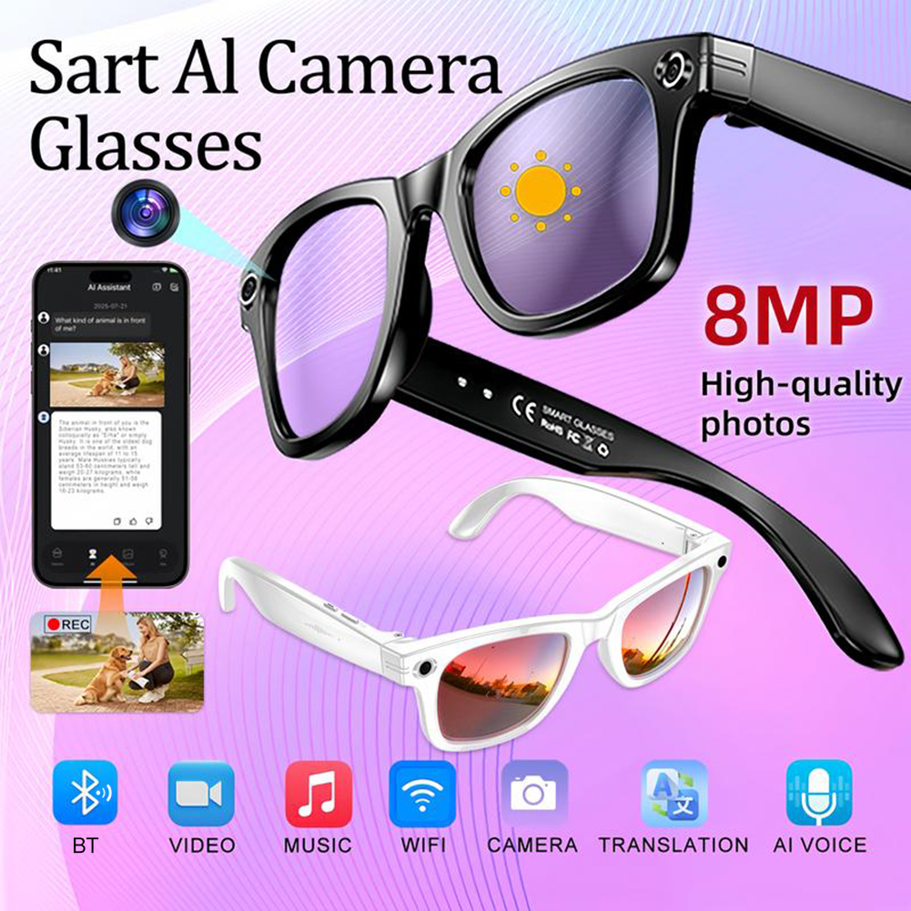 Smart AI Camera Glasses with 8 - Photography Translate ulasan dan harga