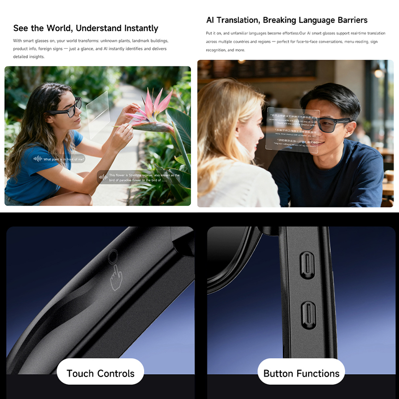 New AI Smart Glasses Anti-Shak - Photography Translate ulasan dan harga