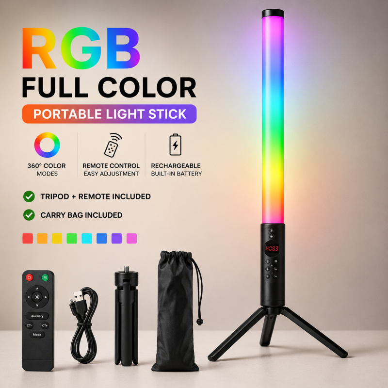 RGB Handheld Video Light Wand, - Photography Umbrella Lights ulasan dan harga