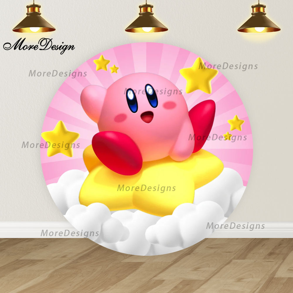 Cartoon Star Kirby Round Backd - Photography Sport ulasan dan harga