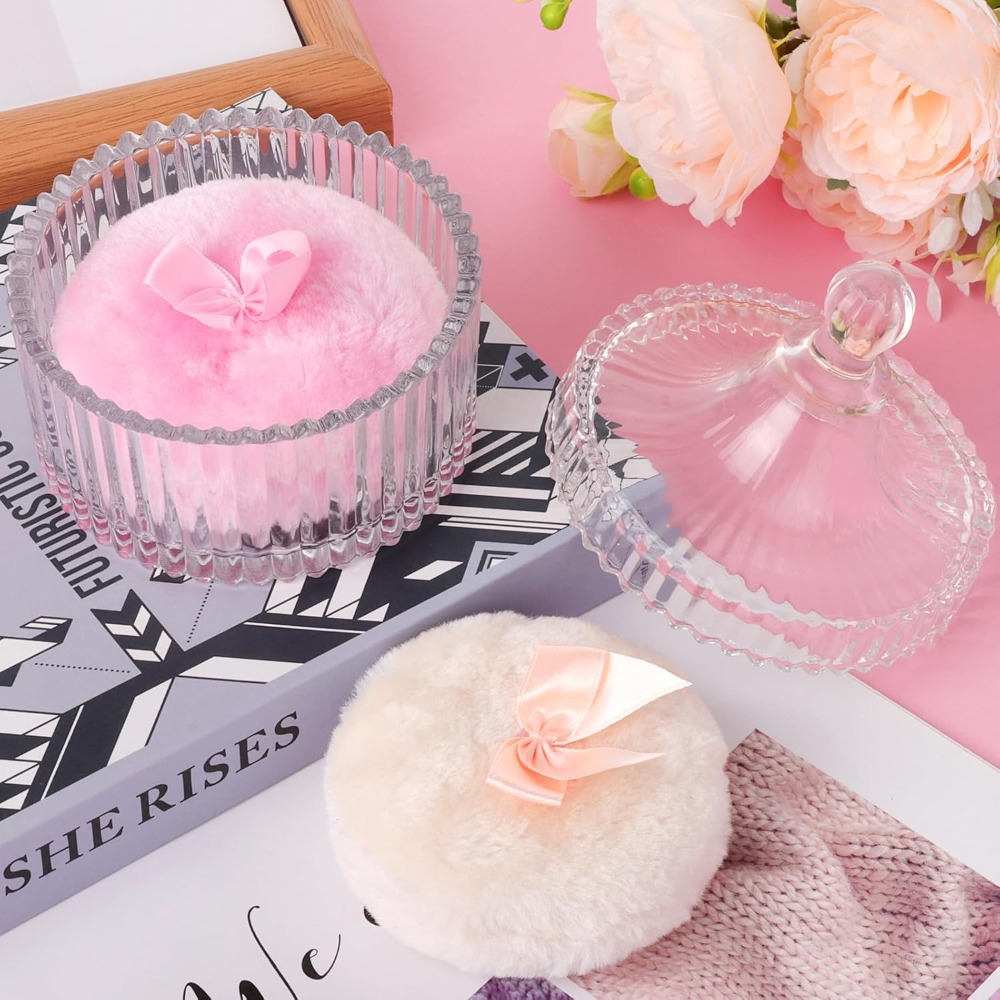 Powder Puff with Glass Storage - Beauty Dish Softbox ulasan dan harga