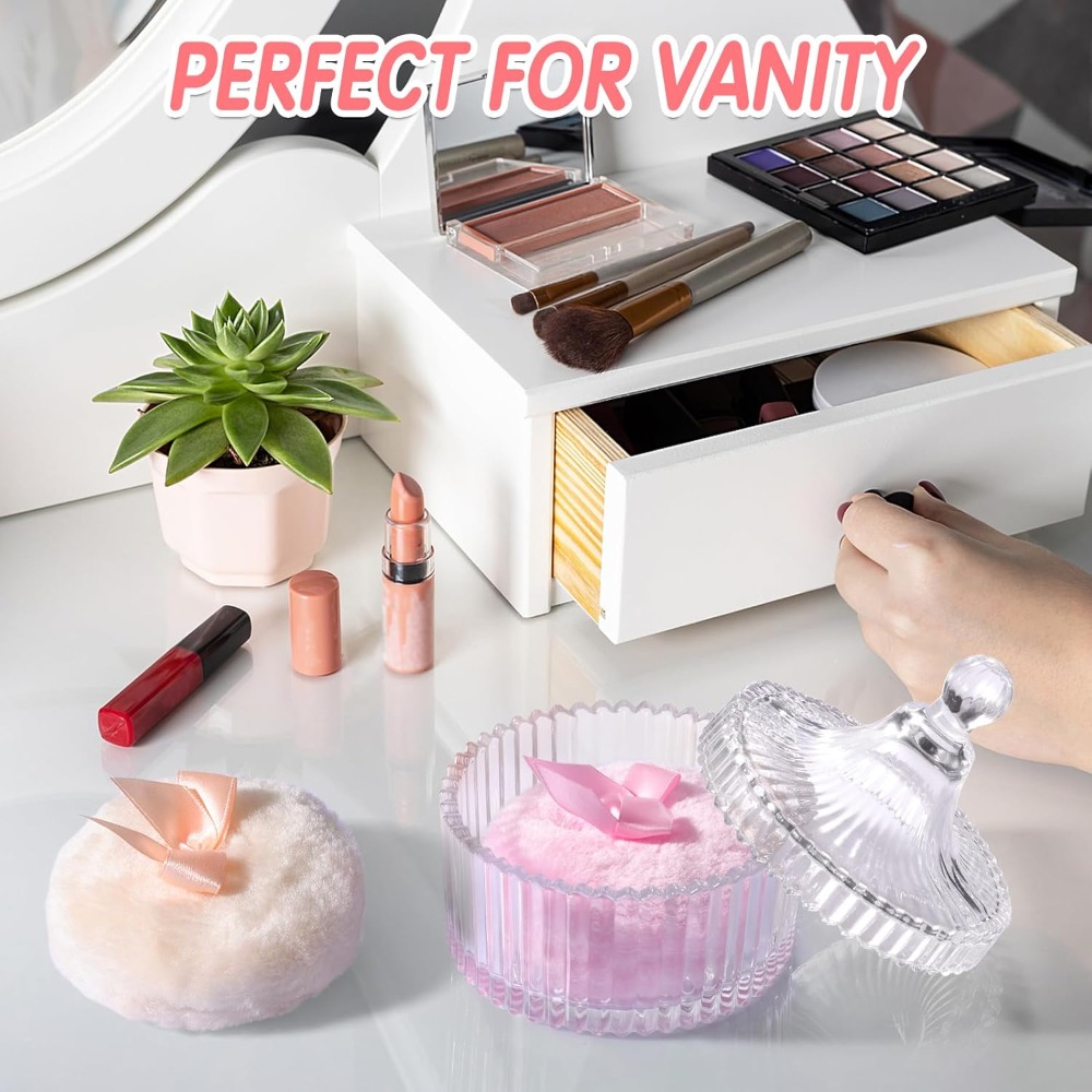 Powder Puff with Glass Storage - Beauty Dish Softbox ulasan dan harga