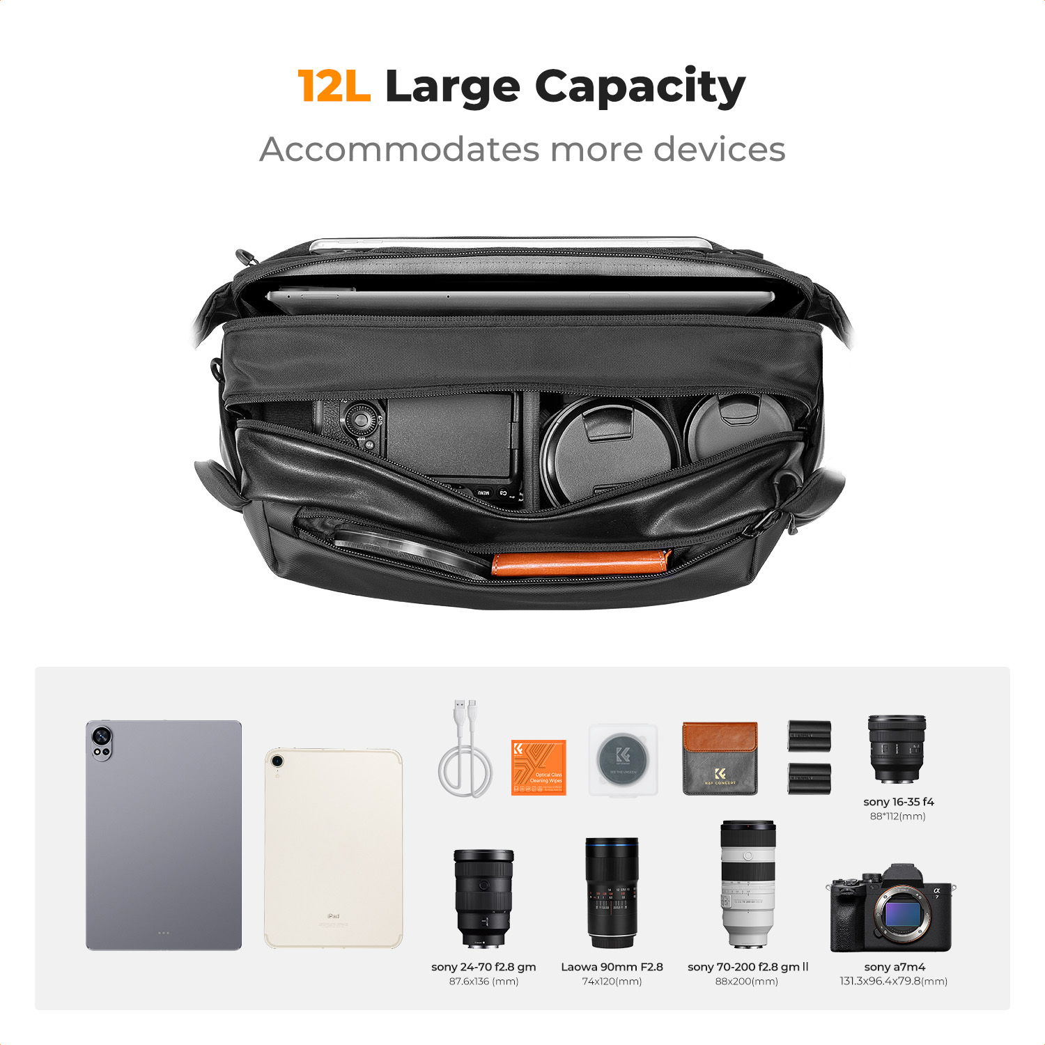 K&F CONCEPT 12L/10L Camera Sli - Lens Case Pouch ulasan dan harga
