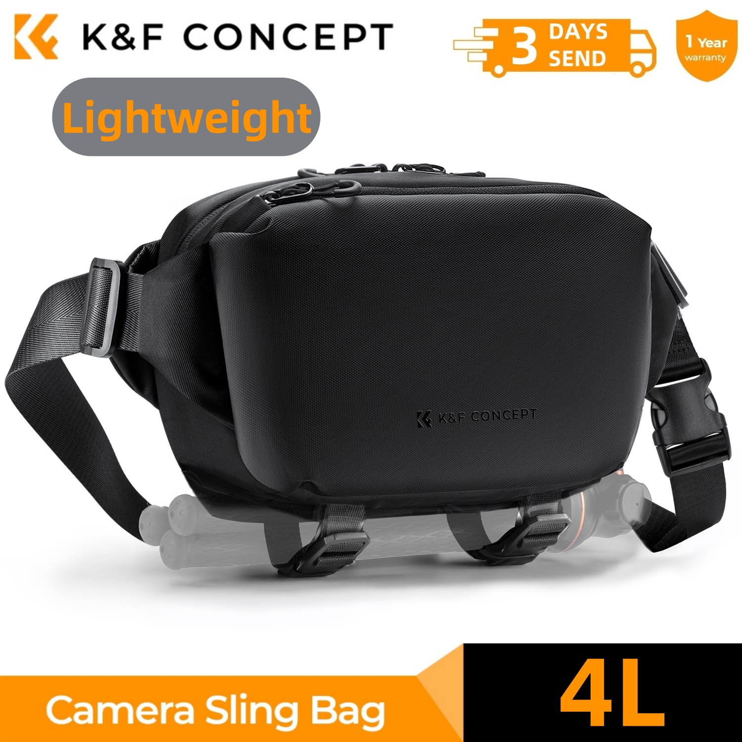 K&F CONCEPT 4L Camera Sling Ba - Lens Case Pouch ulasan dan harga