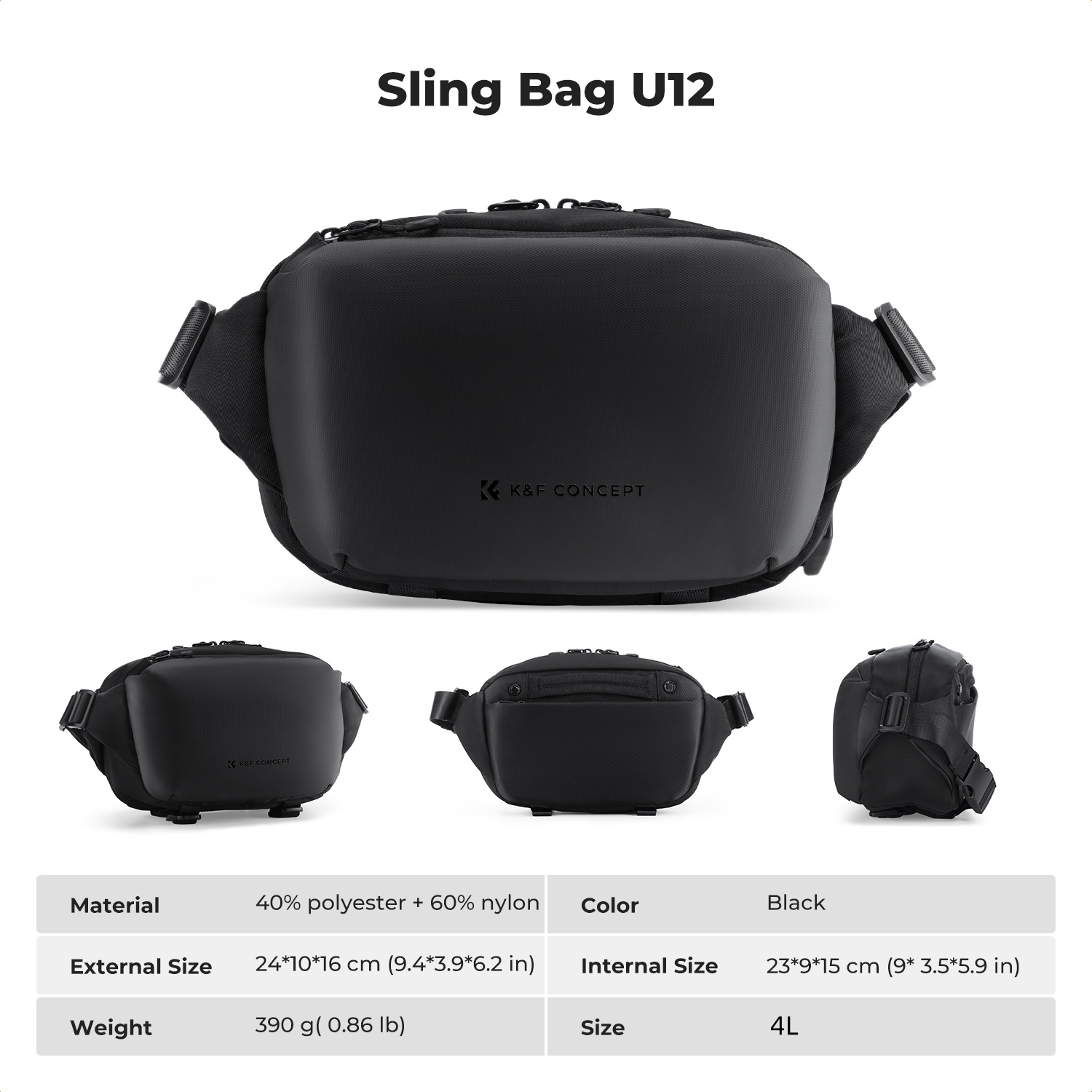 K&F CONCEPT 4L Camera Sling Ba - Lens Case Pouch ulasan dan harga