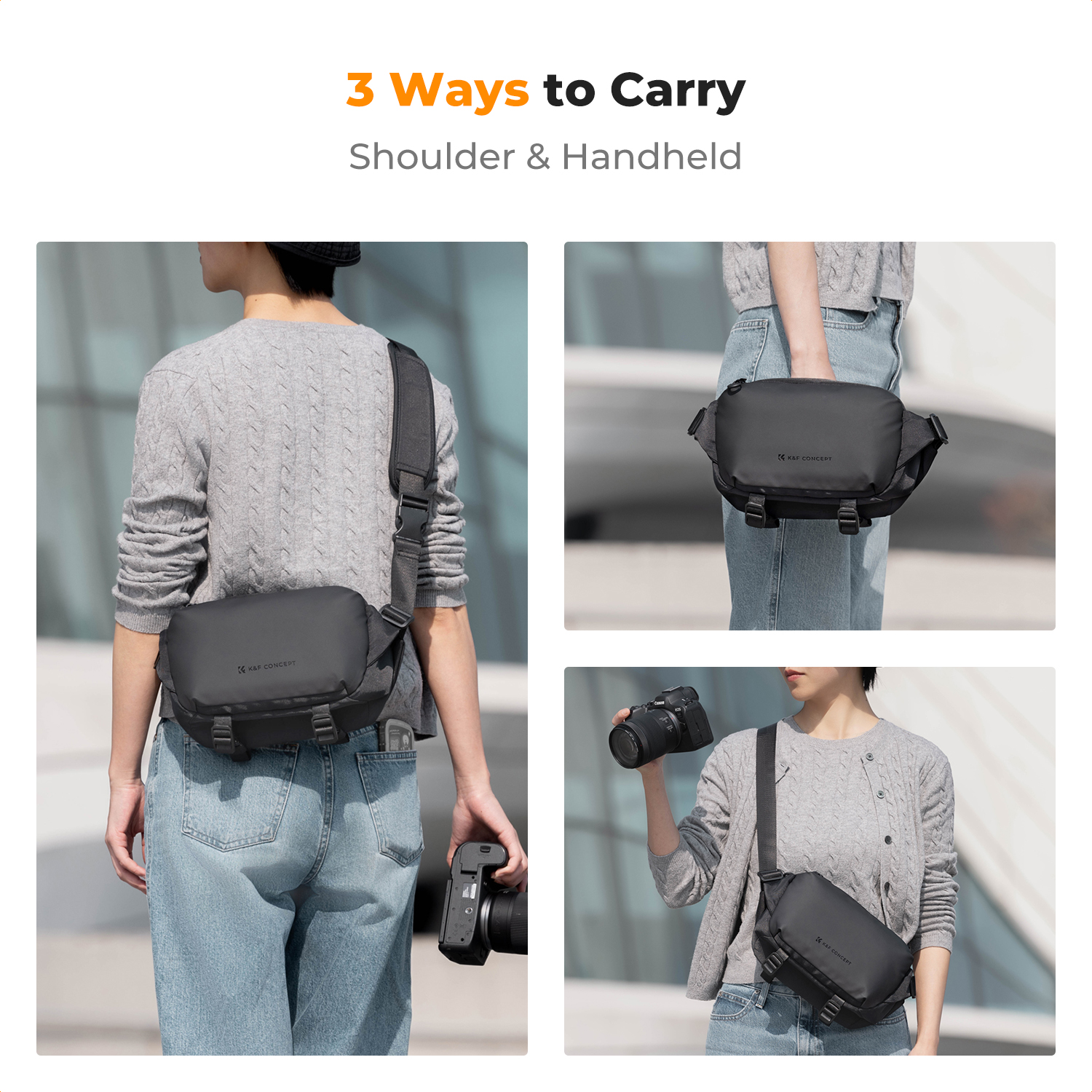 K&F CONCEPT 4L Camera Sling Ba - Lens Case Pouch ulasan dan harga