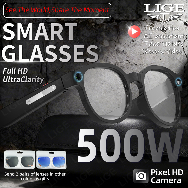 LIGE Smart Sunglasses Men with - Photography Translate ulasan dan harga