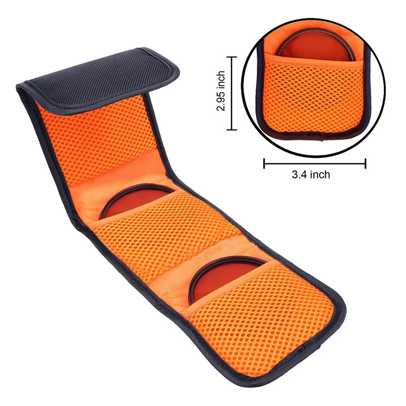 3 Pockets Bag Lens Filter Pouc - Lens Case Pouch ulasan dan harga