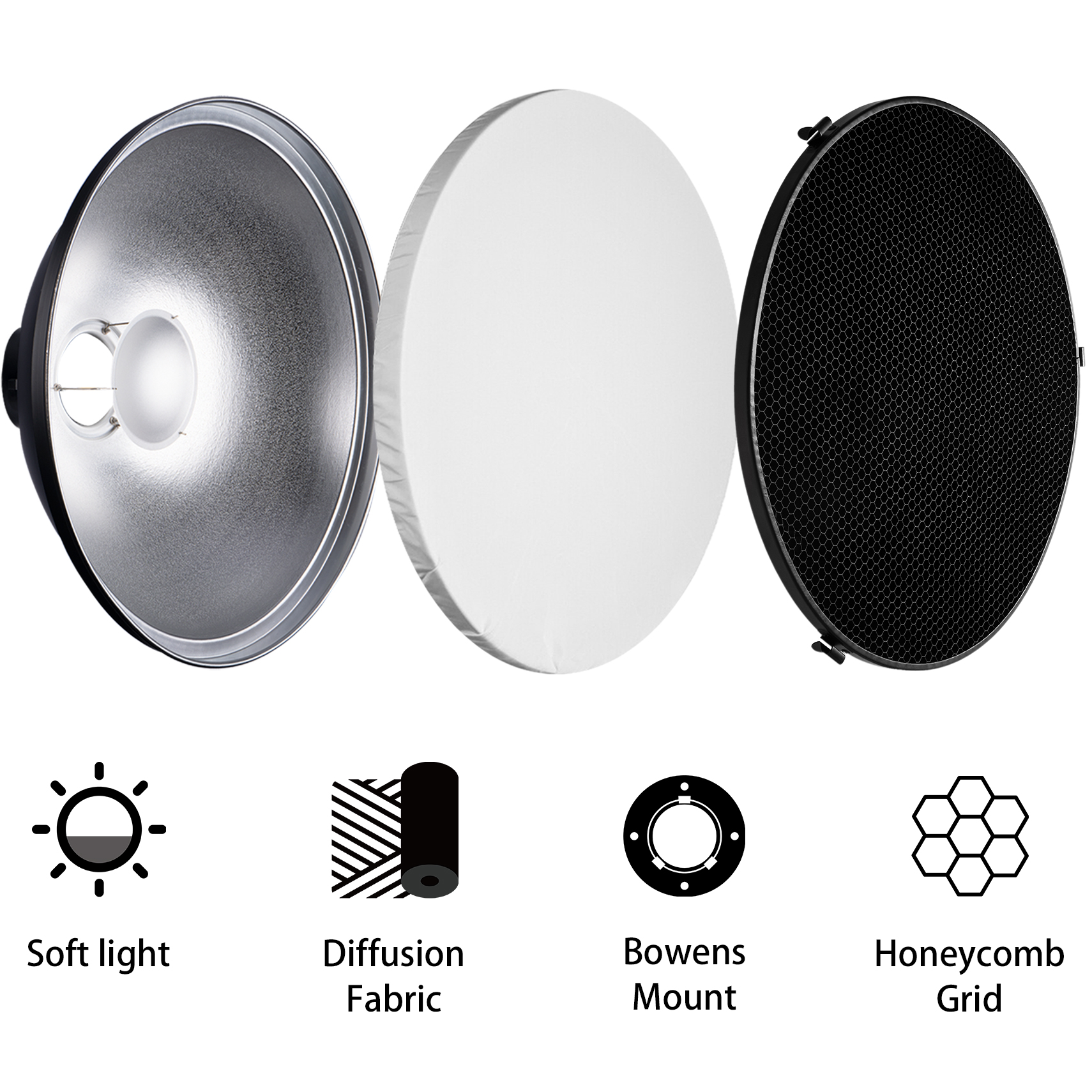 Selens Reflector Beauty Dish 3 - Beauty Dish Softbox ulasan dan harga