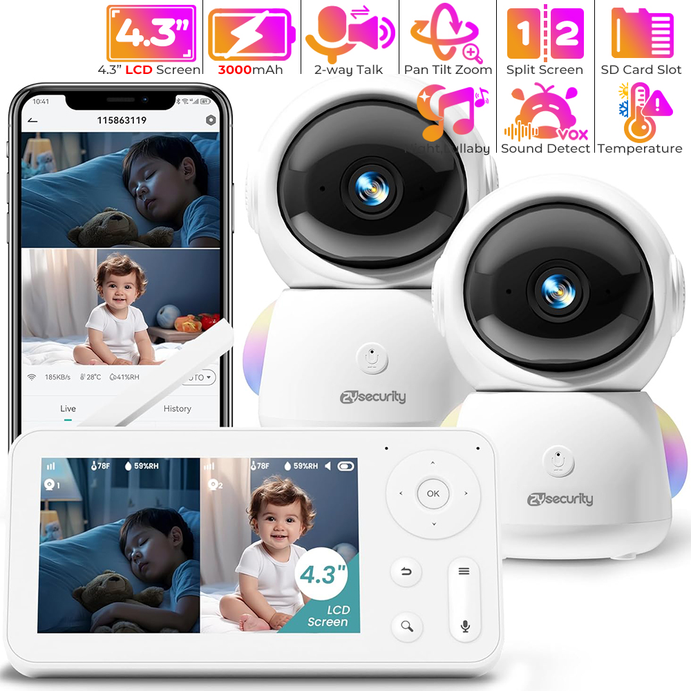 2K Baby Monitor with 2 Cameras - Photography Umbrella Lights ulasan dan harga