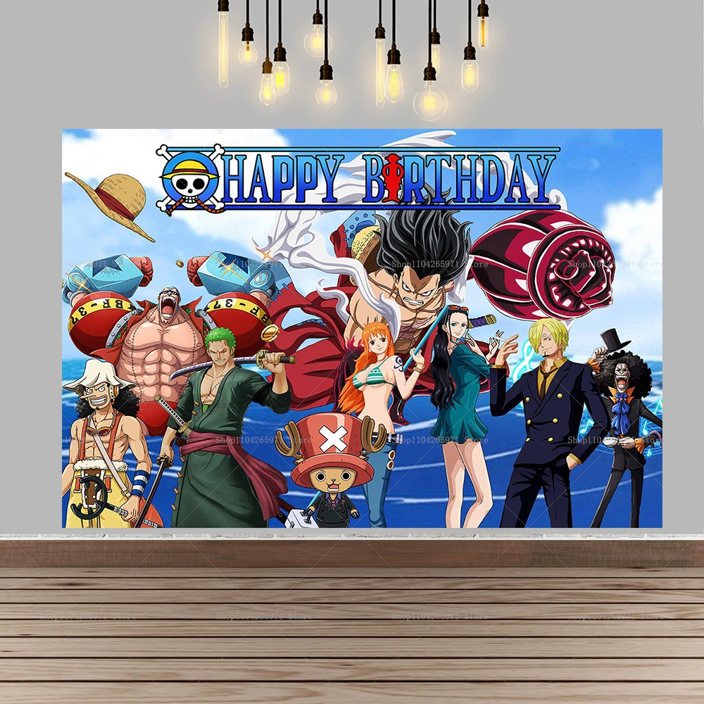 Anime One Piece Luffy Backdrop - Photography Sport ulasan dan harga