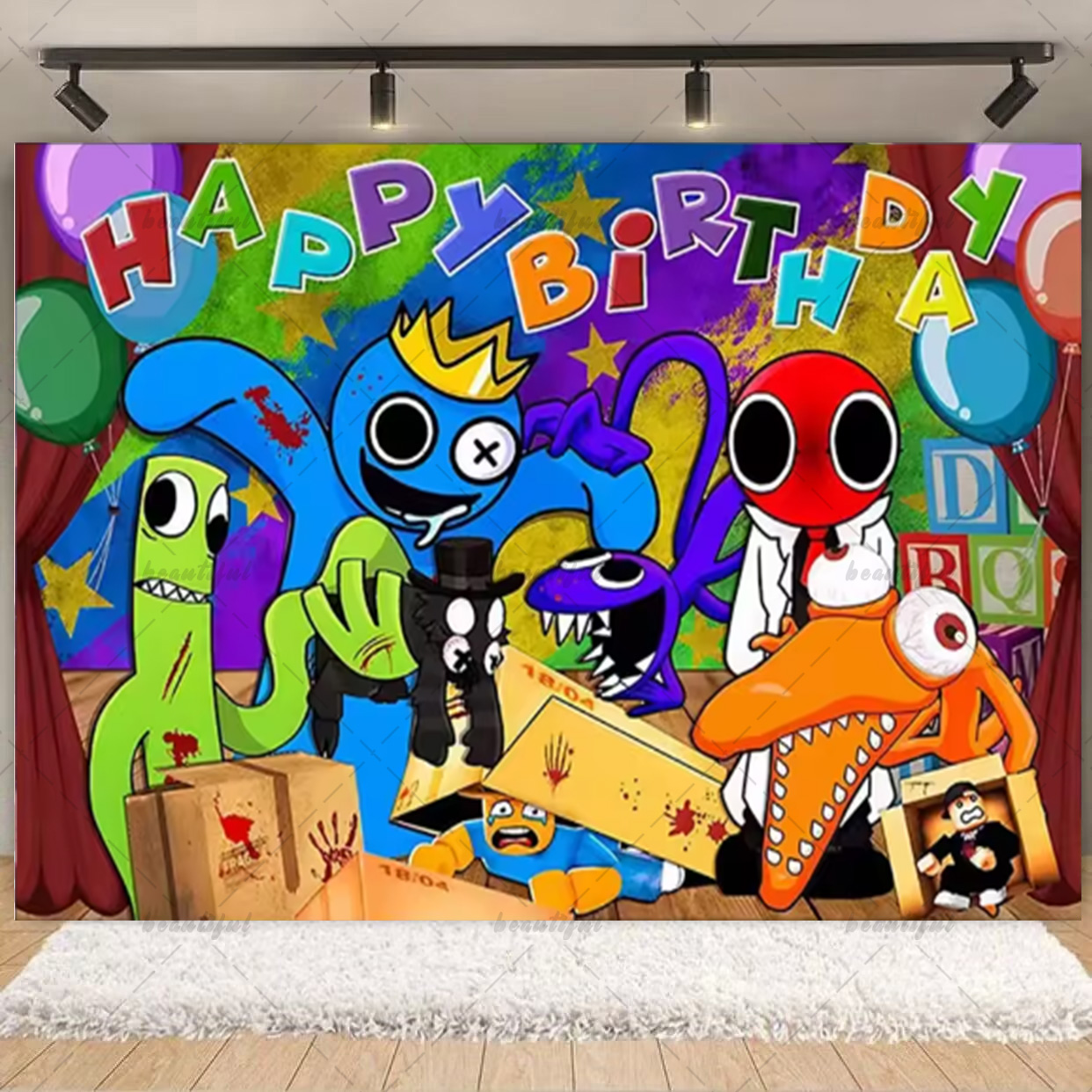 Cartoon Rainbow Theme  Kid Bir - Photography Sport ulasan dan harga